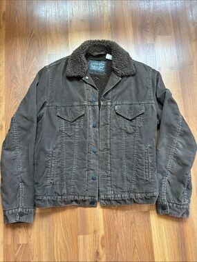Levi's Dark Brown Sherpa Collar Trucker Jacket